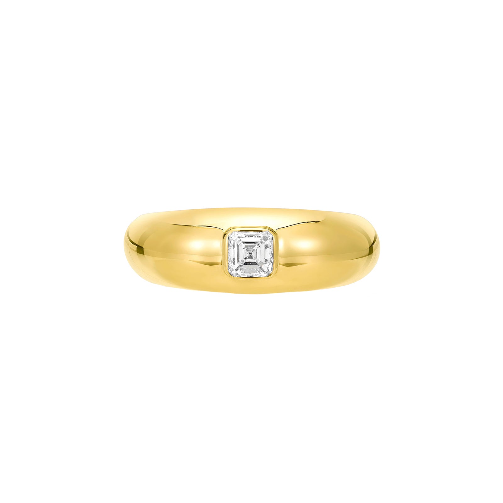Carbon & Hyde Asscher Diamond Dome Band - Yellow Gold - Broken English Jewelry