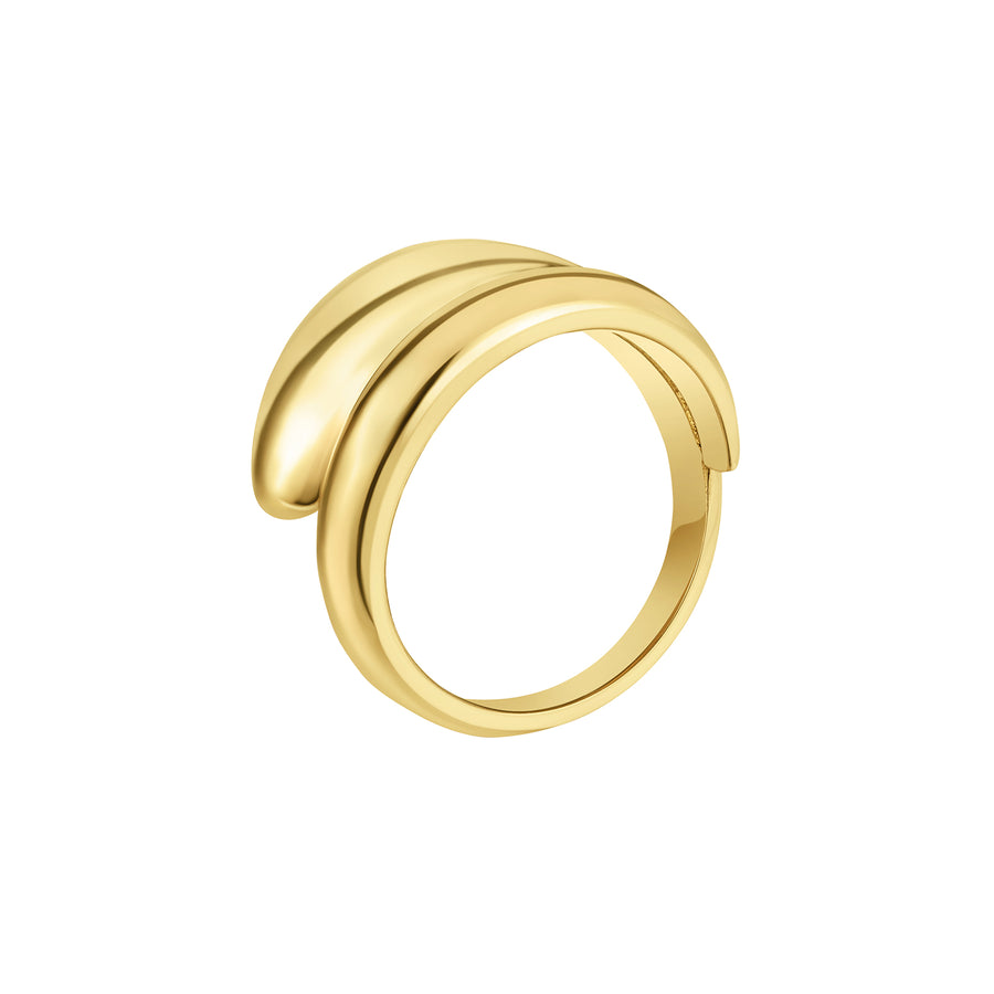 Carbon & Hyde Dome Wrap Ring - Yellow Gold - Broken English Jewelry