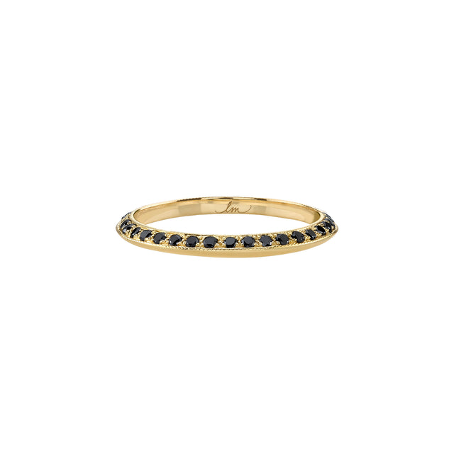 Lizzie Mandler Knife Edge One Sided Petite Band - Black Diamond - Rings - Broken English Jewelry