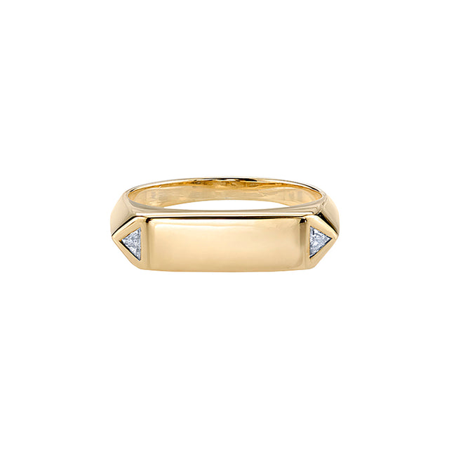 Lizzie Mandler Wide Chevron Trillion Diamond Band Ring - Broken English Jewelry