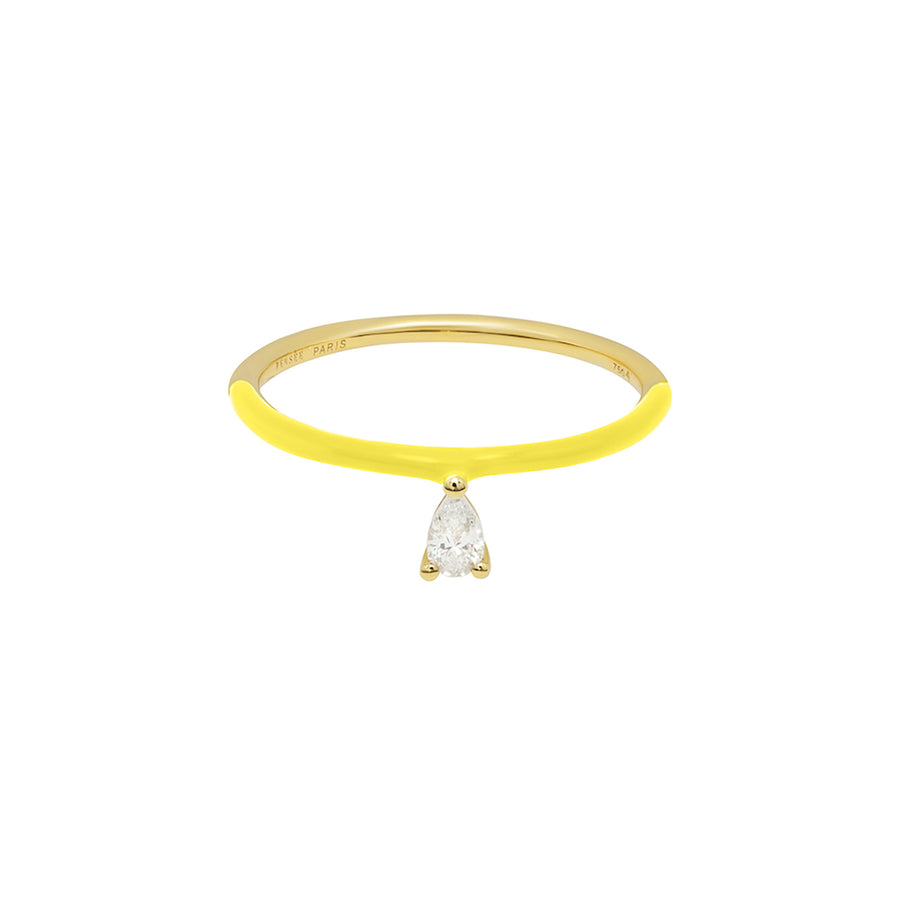 Persée Paris Pear Cut Diamond Enamel Yellow Ring - Yellow Gold - Rings - Broken English Jewelry