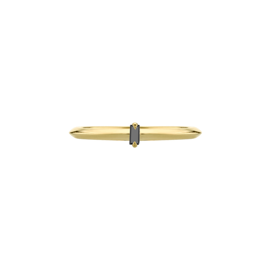 Lizzie Mandler Knife Edge Solitaire Vertical Baguette Petite Band - Black Diamond - Rings - Broken English Jewelry
