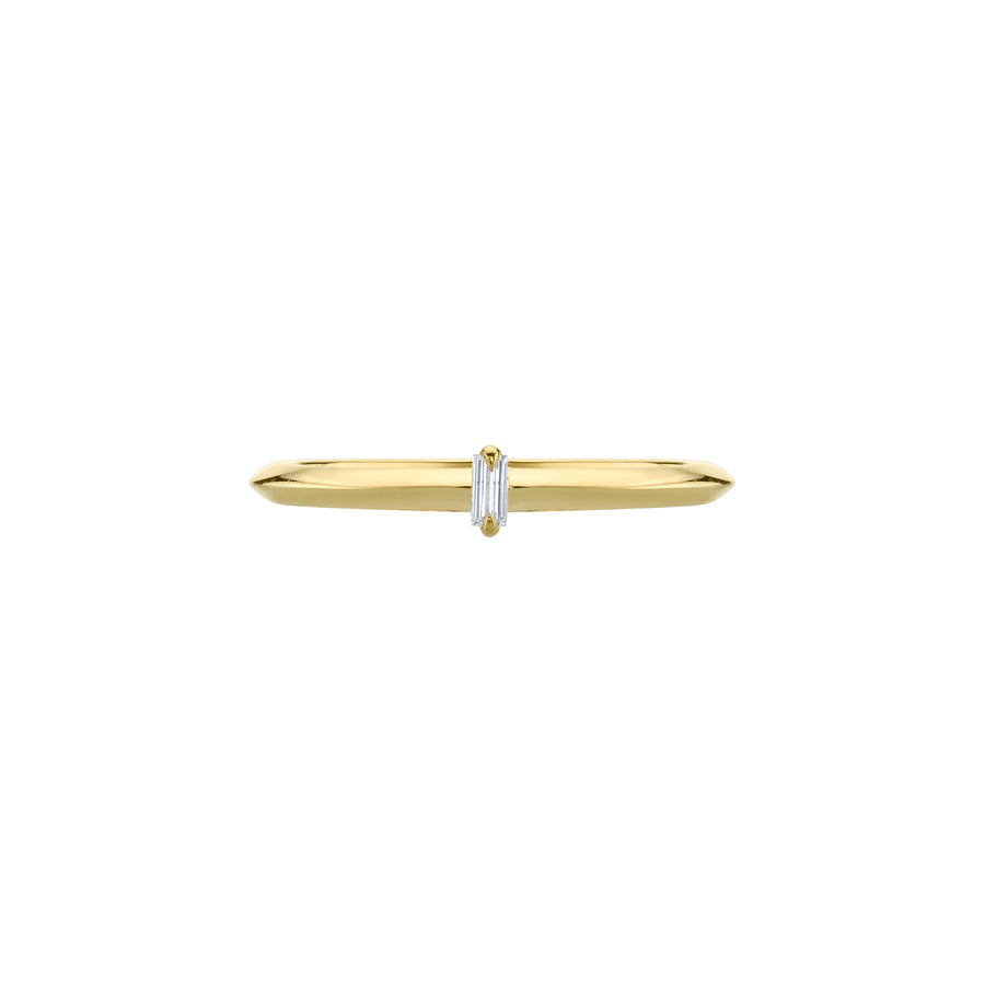 Lizzie Mandler Knife Edge Solitaire Vertical Baguette Petite Band - Diamond - Rings - Broken English Jewelry