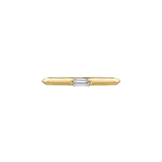 Lizzie Mandler Knife Edge Solitaire Horizontal Baguette Petite Band - Diamond - Rings - Broken English Jewelry