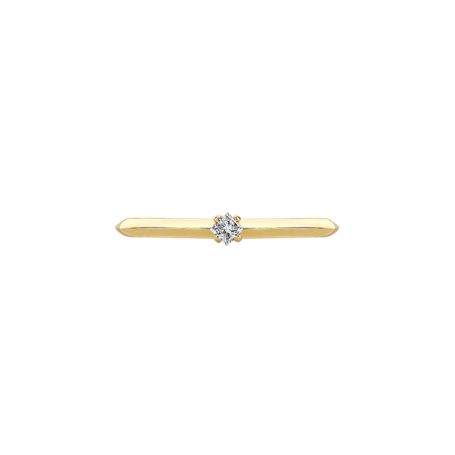 Lizzie Mandler Knife Edge Solitaire Princess Cut Petite Band - Diamond - Rings - Broken English Jewelry