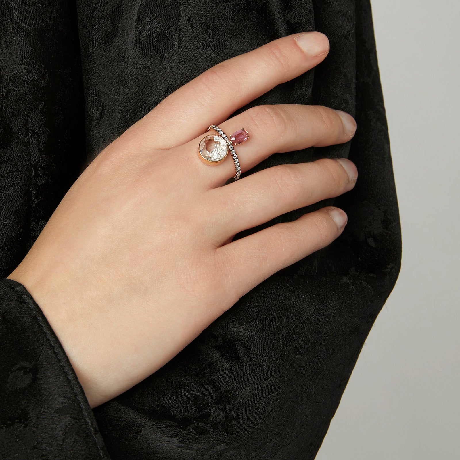 Moritz Glik Eternity Pink Sapphire Shaker Ring - Rings - Broken English Jewelry