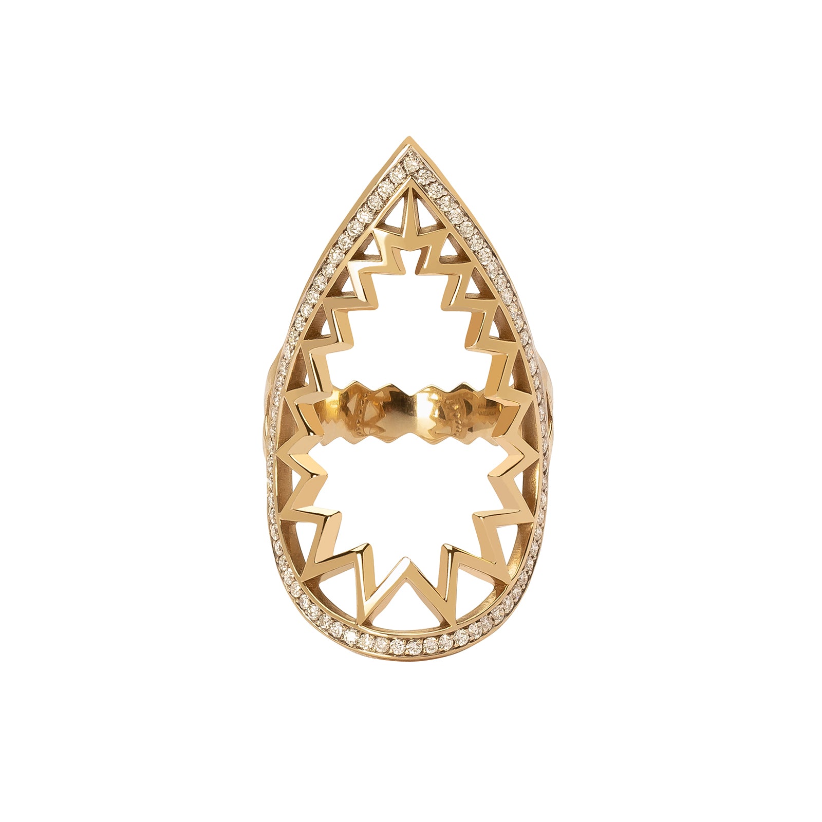 Ara Vartanian Teardrop Zig Zag Ring - Broken English Jewelry