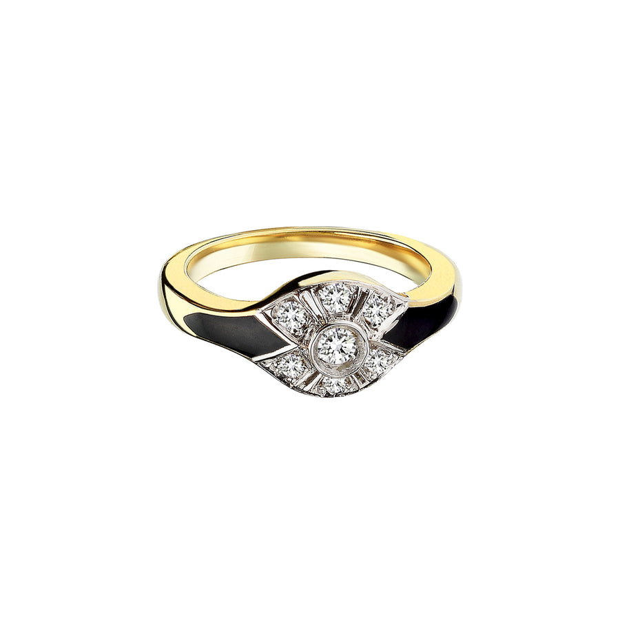 Melis Goral Black Enamel Reflection Ring - Rings - Broken English Jewelry
