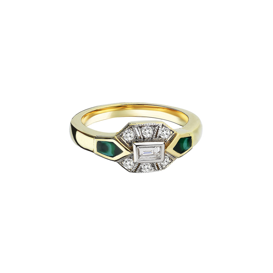 Melis Goral Malachite Enamel Reflection Ring - Rings - Broken English Jewelry