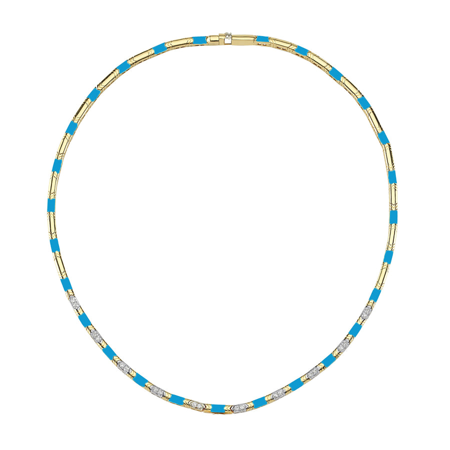 Turquoise Enamel Reflection Necklace - Necklaces - Broken English Jewelry
