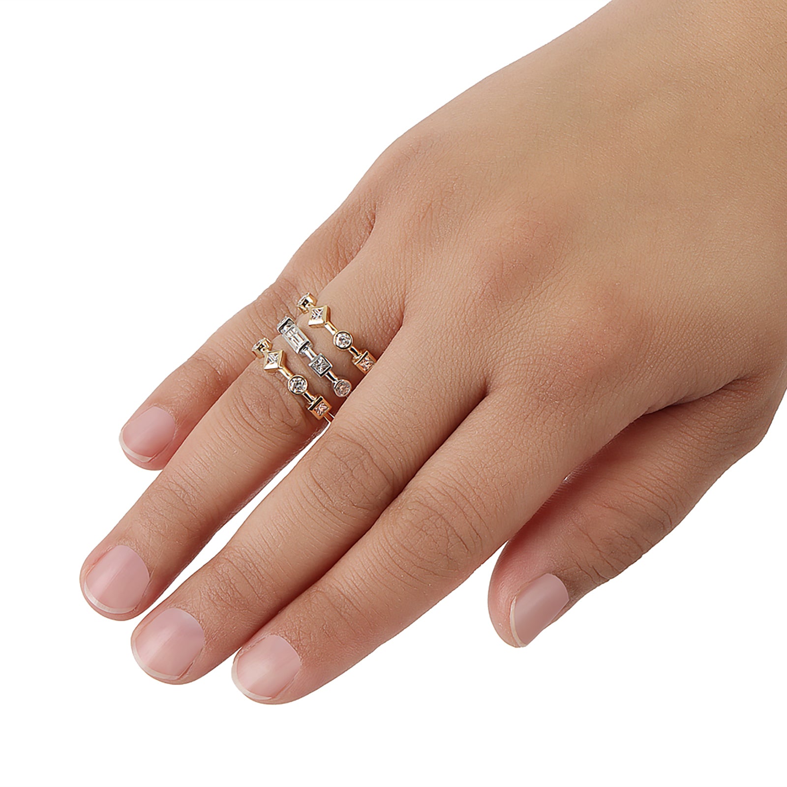 Nancy Newberg Triple Row Mixed Diamond Cage Ring - Rings - Broken English Jewelry