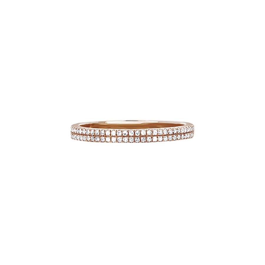 EF Collection Double Diamond Eternity Ring - Rose Gold - Broken English Jewelry