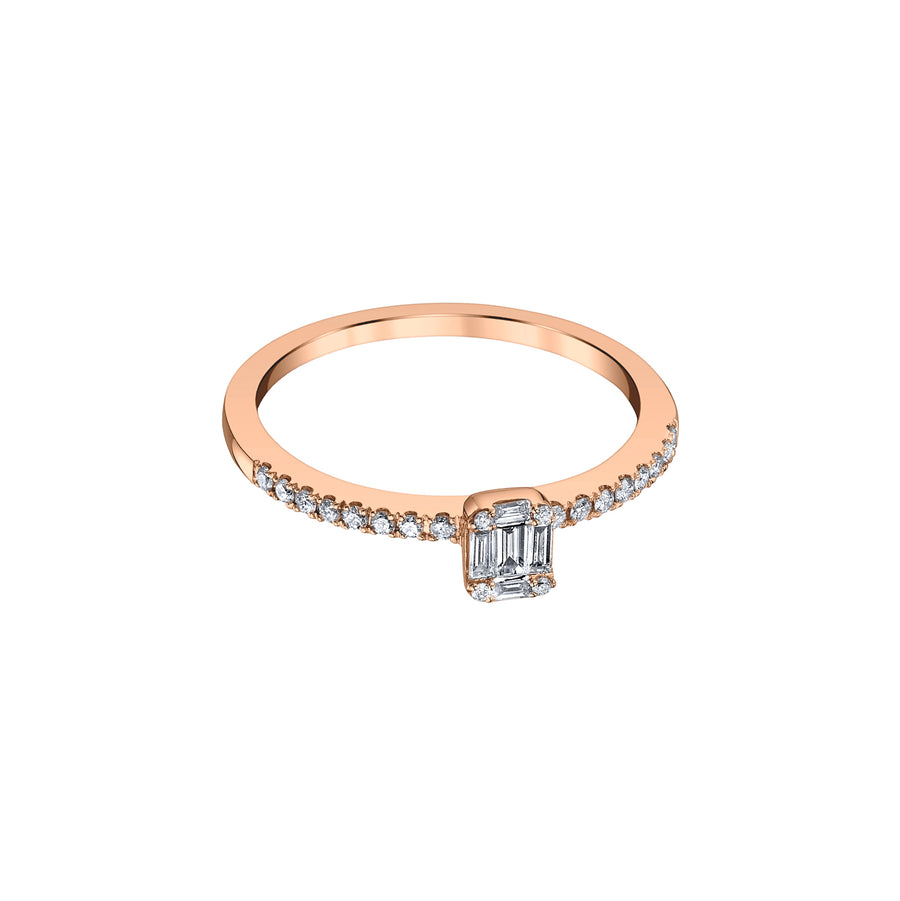 Borgioni Solitaire Baguette Diamond Ring - Rose Gold - Broken English Jewelry