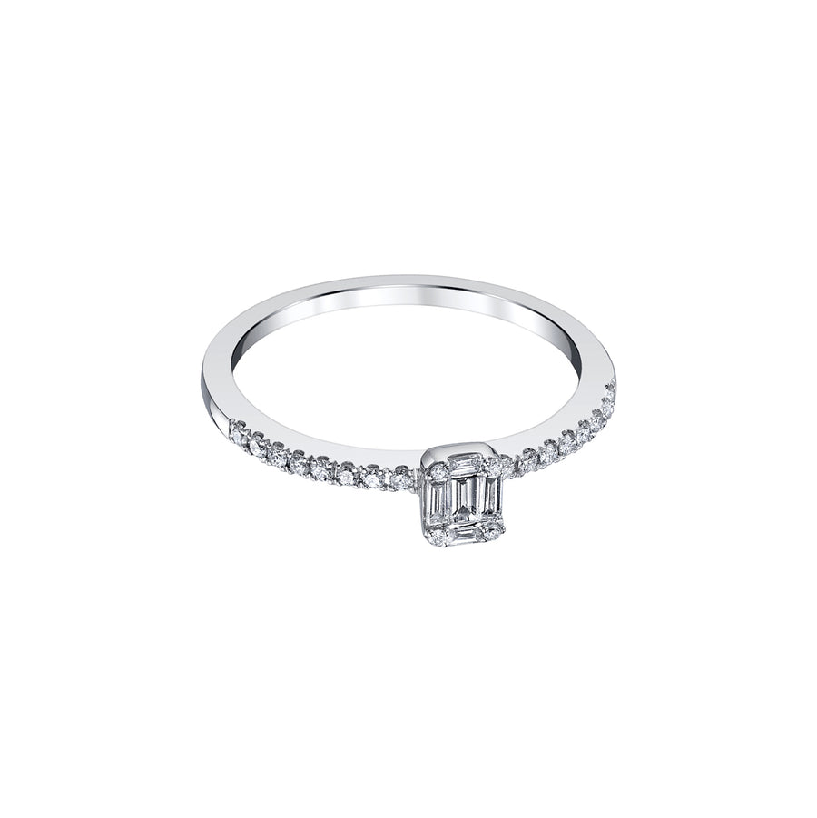 Borgioni Solitaire Baguette Diamond Ring - White Gold - Broken English Jewelry