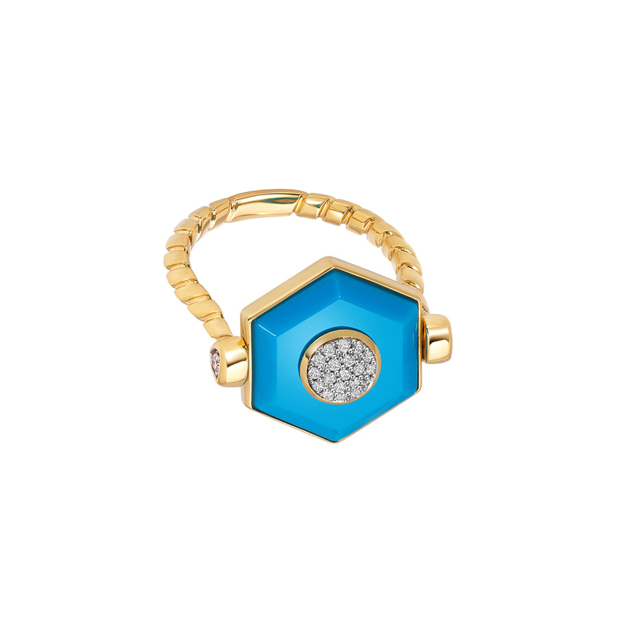 Soleil Flip Hexagon Ring - Turquoise