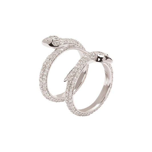 Snake Bookend Band - Pave Diamond