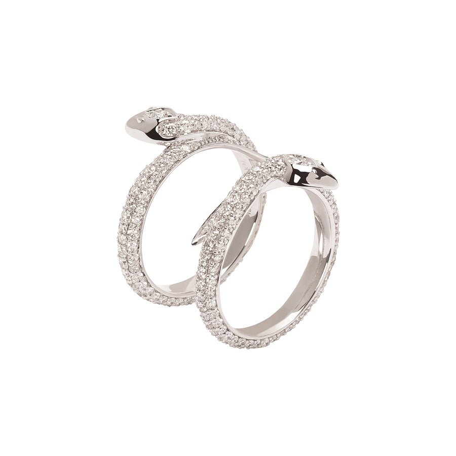 Foundrae Snake Bookend Band - Pave Diamond - Rings - Broken English Jewelry