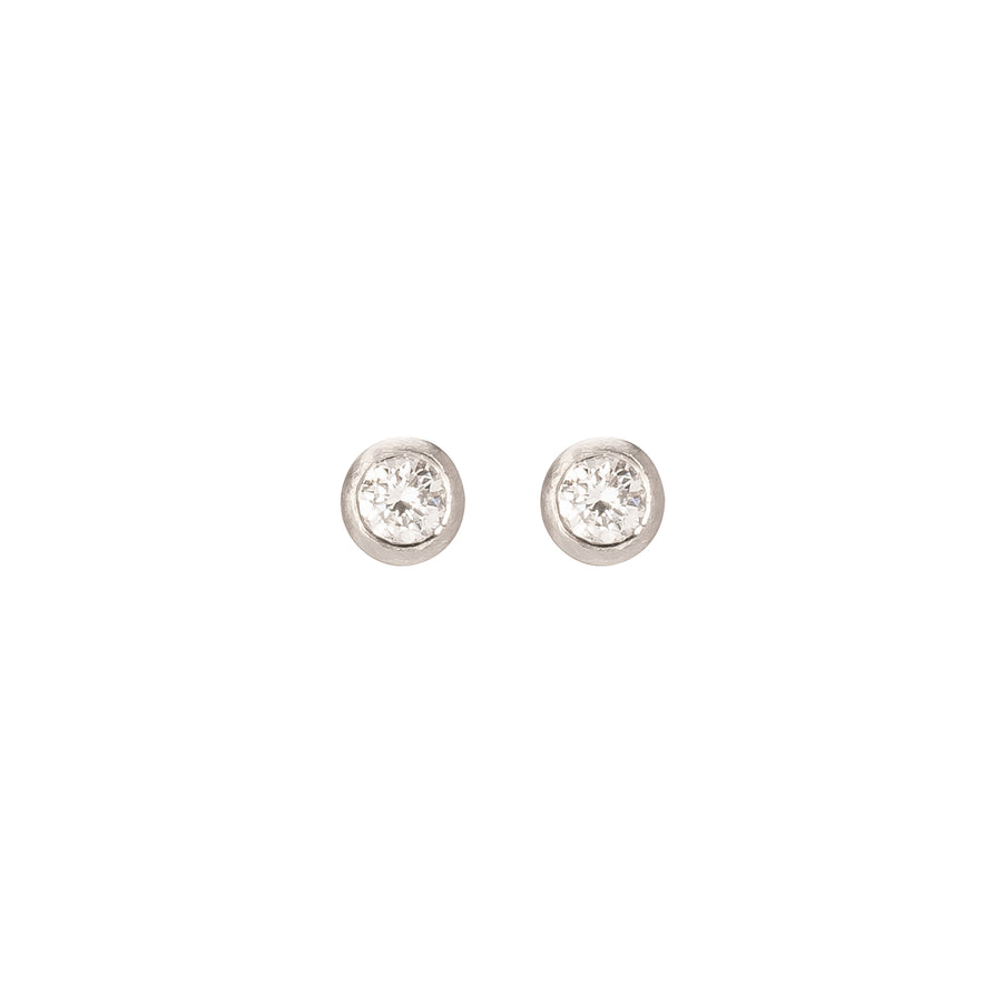 Loriann Stevenson Round Diamond Studs - White Gold - Earrings - Broken English Jewelry