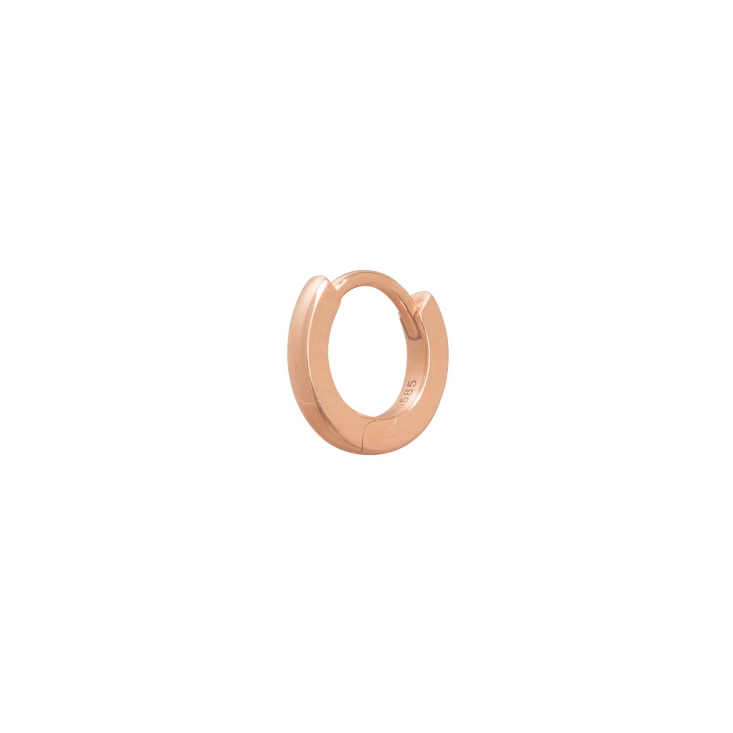 Trouver Solid Gold Huggie 6.5mm - Rose Gold - Earrings - Broken English Jewelry