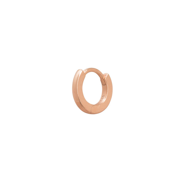 Trouver Solid Gold Huggie 6.5mm - Rose Gold - Earrings - Broken English Jewelry