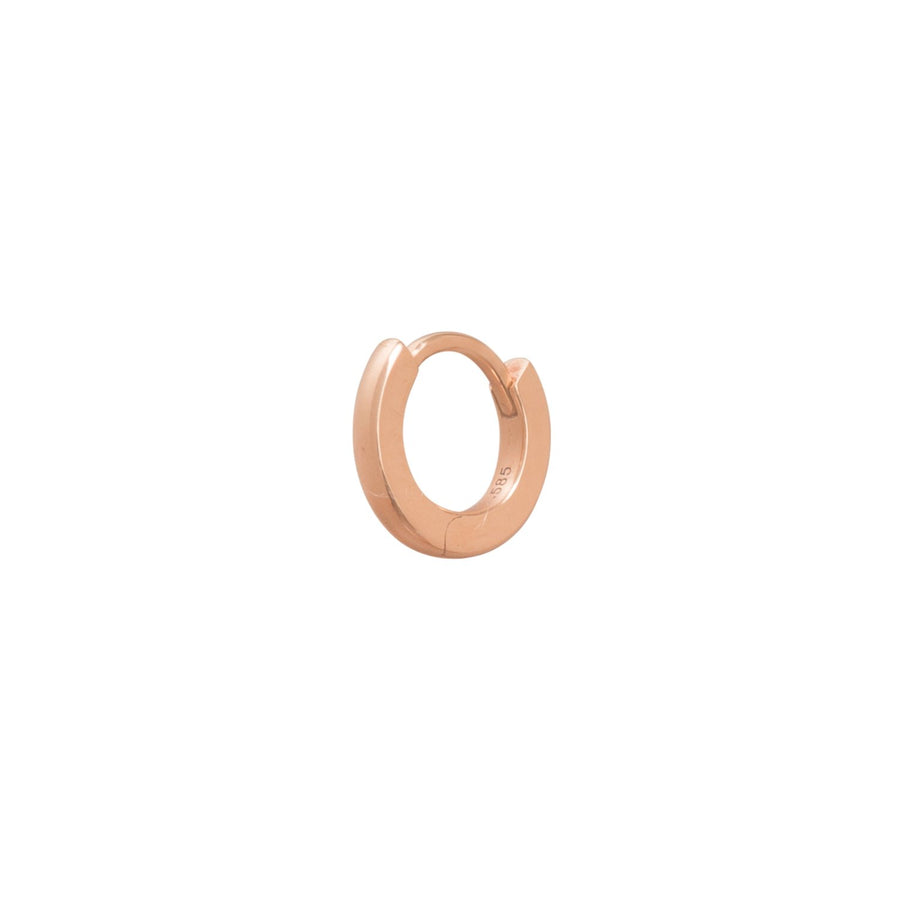 Trouver Solid Gold Huggie 6.5mm - Rose Gold - Earrings - Broken English Jewelry