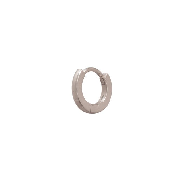 Trouver Solid Gold Huggie 6.5mm - White Gold - Earrings - Broken English Jewelry
