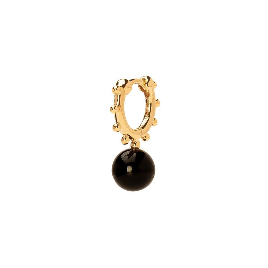 Hirotaka Sea Anemone Drop Huggie - Onyx - Earrings - Broken English Jewelry