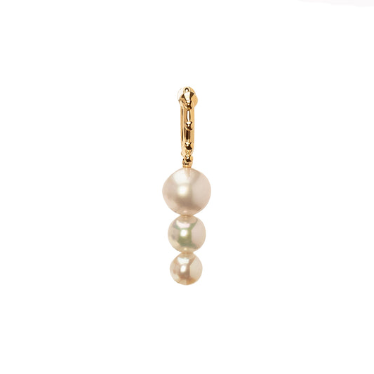 Sea Anemone Triple Drop Huggie - Pearl