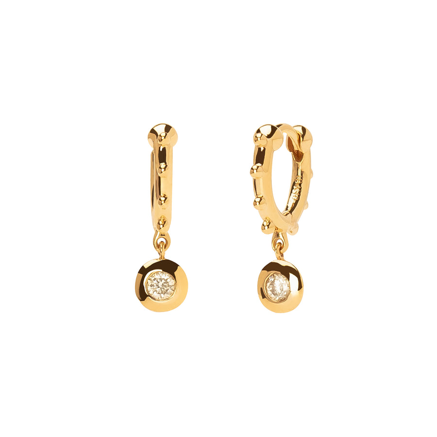 Hirotaka Sea Anemone Drop Huggie - Diamond - Earrings - Broken English Jewelry