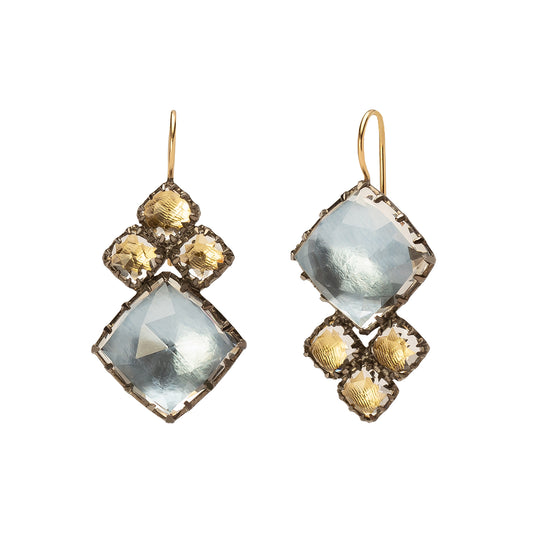 Sadie Cluster Earrings - Ice & Sancerre - Main Img
