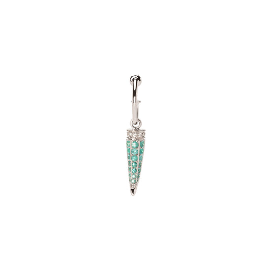 Horn Earring - Tourmaline & Diamond