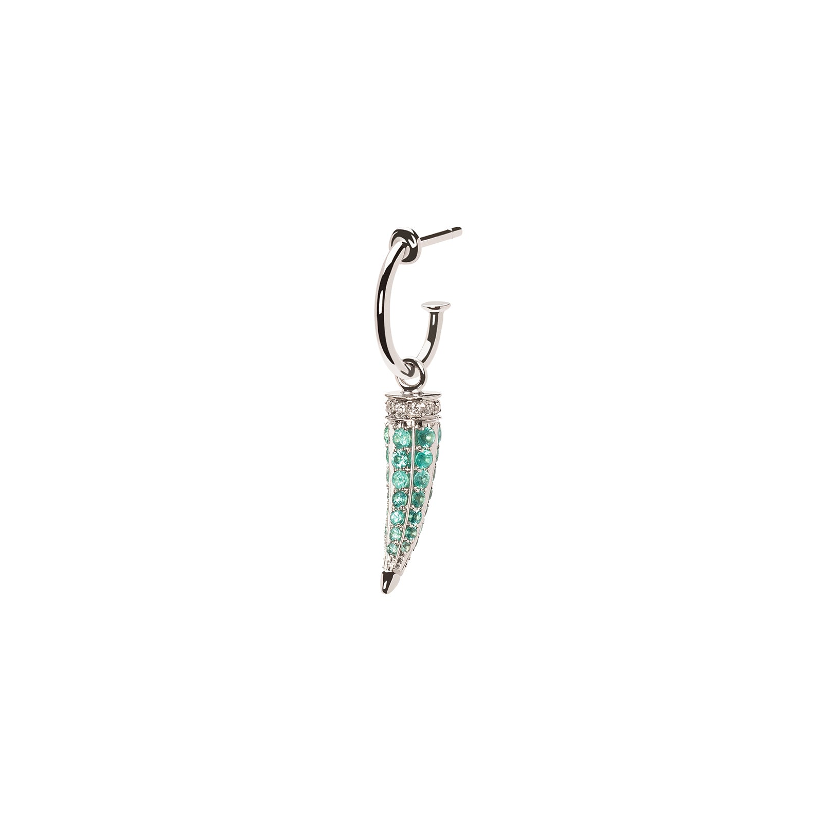 Ara Vartanian Horn Earring - Tourmaline & Diamond - Broken English Jewelry