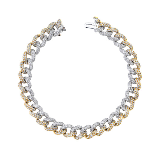 Medium Diamond Link Bracelet - 2-Tone - Main Img