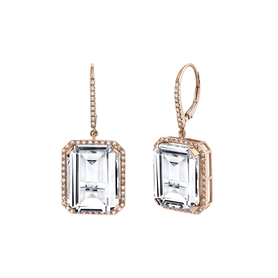 SHAY Gemstone White Topaz Drop Earrings - Rose Gold - Broken English Jewelry