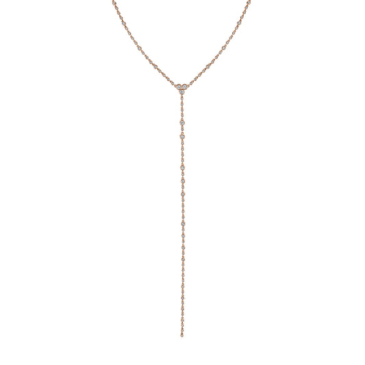 Infinity Lariat Necklace - Rose Gold - Main Img