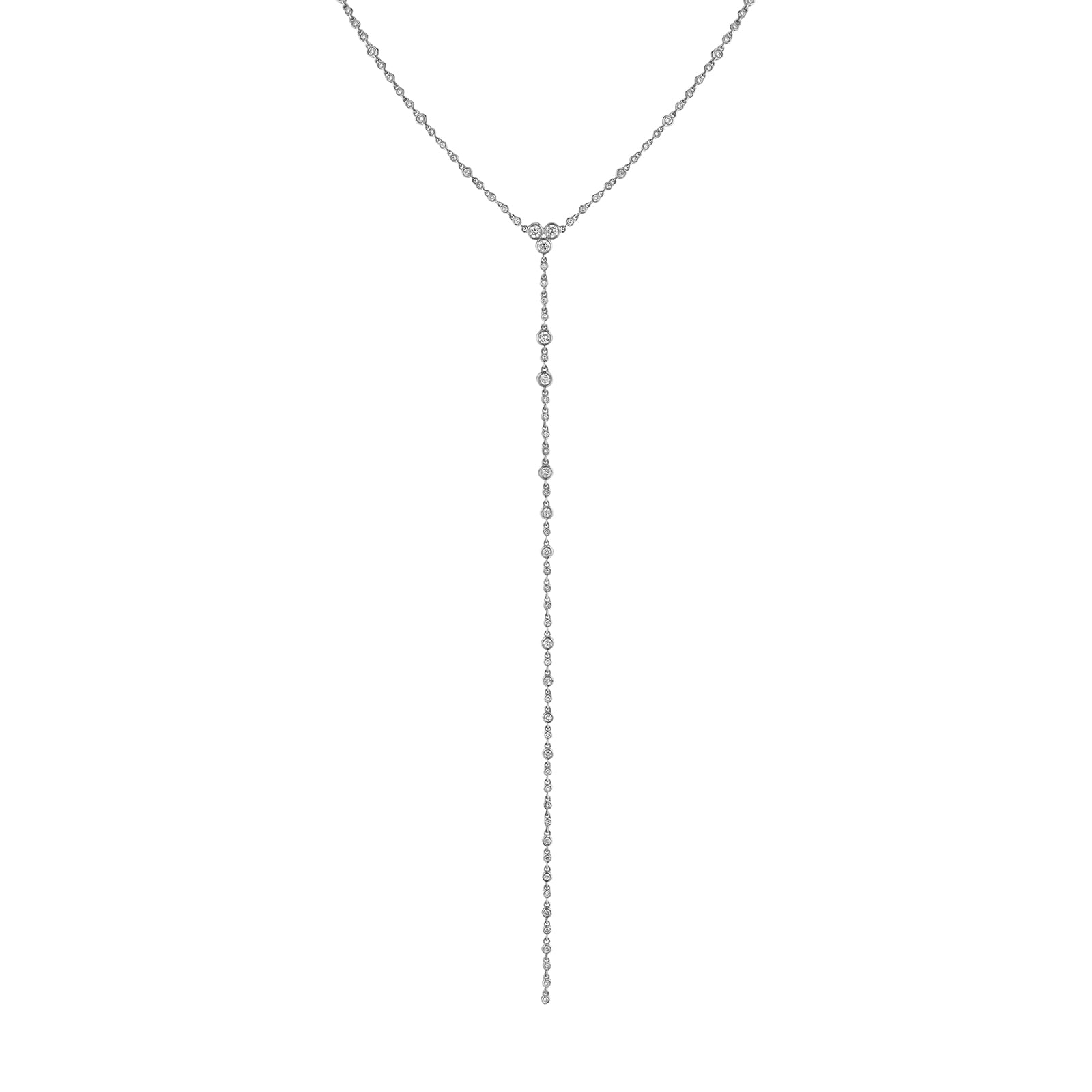 SHAY Infinity Lariat Necklace - White Gold - Necklaces - Broken English Jewelry