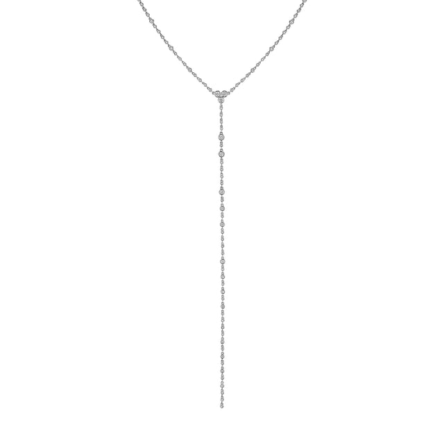 SHAY Infinity Lariat Necklace - White Gold - Necklaces - Broken English Jewelry