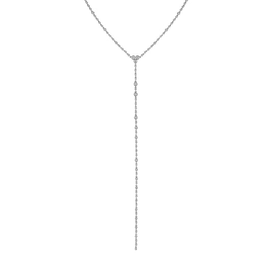 Infinity Lariat Necklace - White Gold - Main Img
