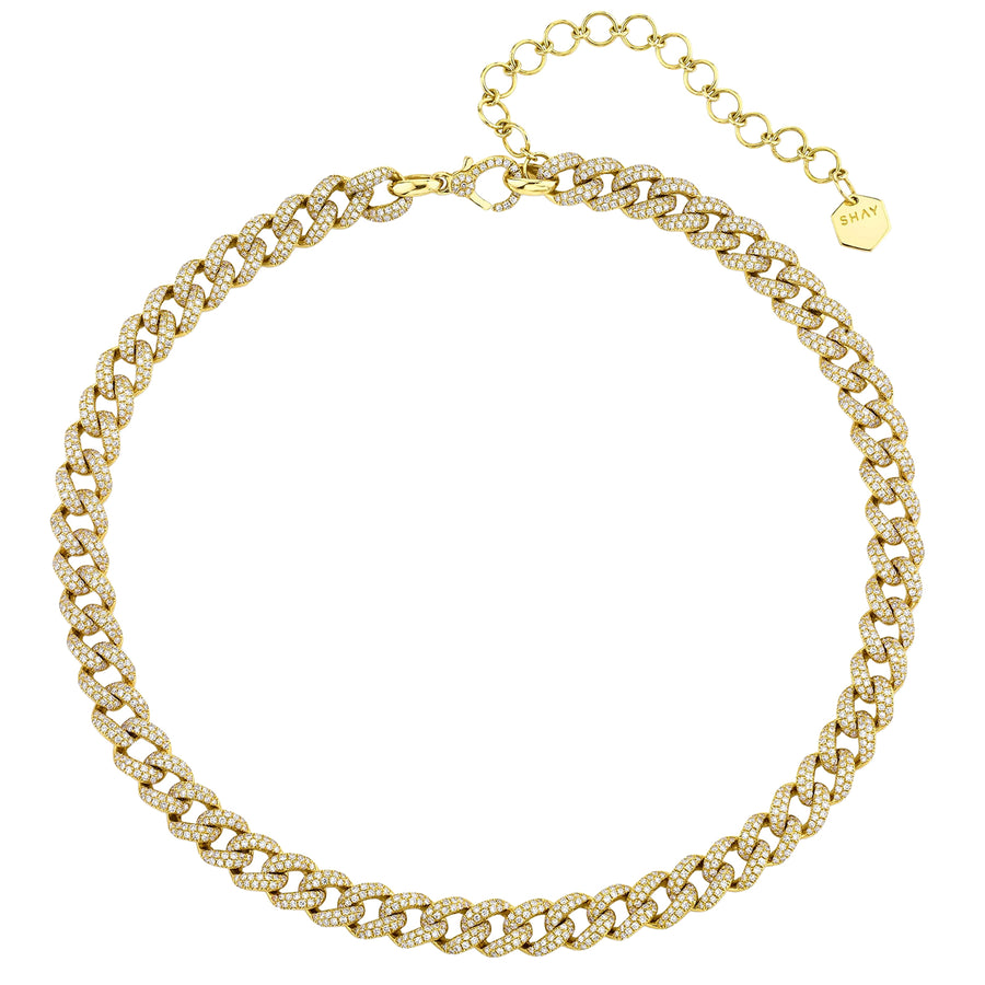 SHAY Medium Diamond Link Choker - Yellow Gold - Necklaces - Broken English Jewelry