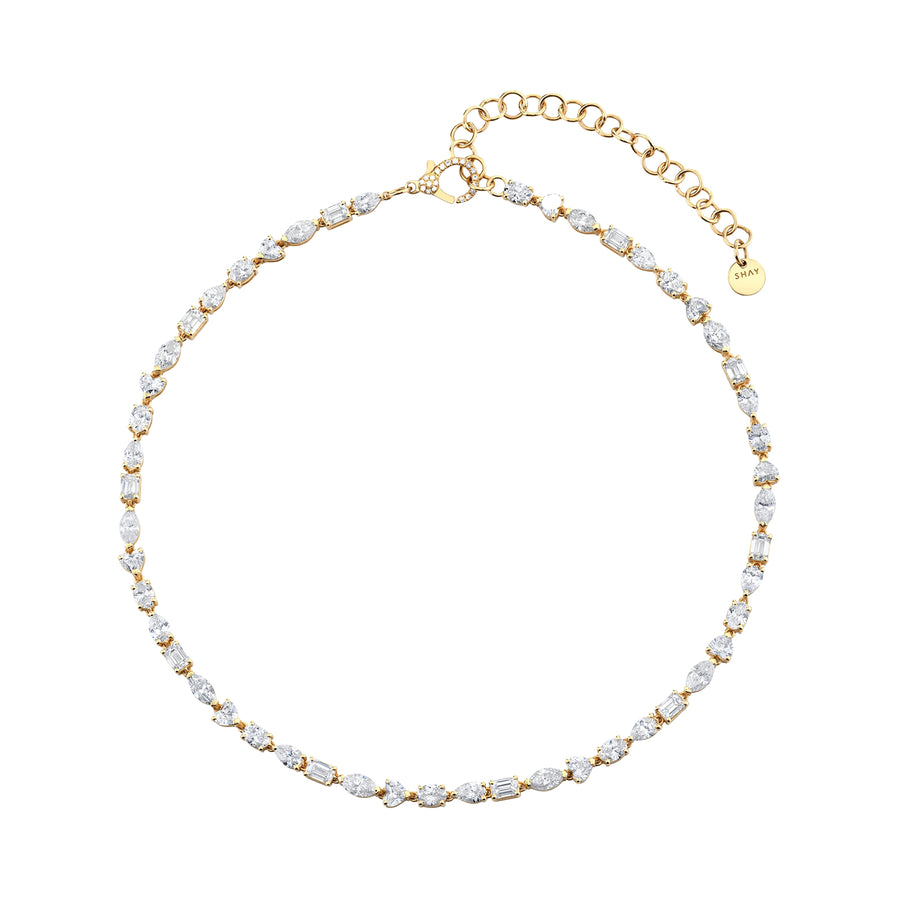 SHAY Mini Mixed Diamond Tennis Necklace - Necklaces - Broken English Jewelry
