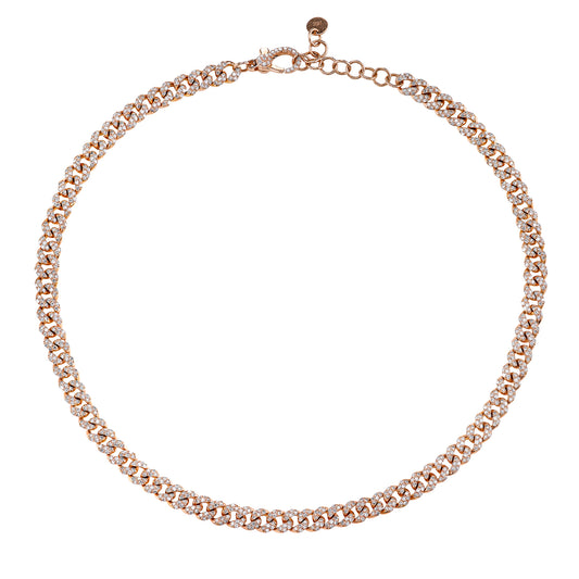 Mini Diamond Link Necklace - Rose Gold - Main Img