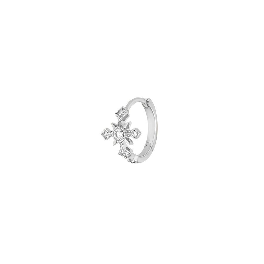 Stone Paris Glory Diamond Tiny Hoop - White Gold - Earrings - Broken English Jewelry