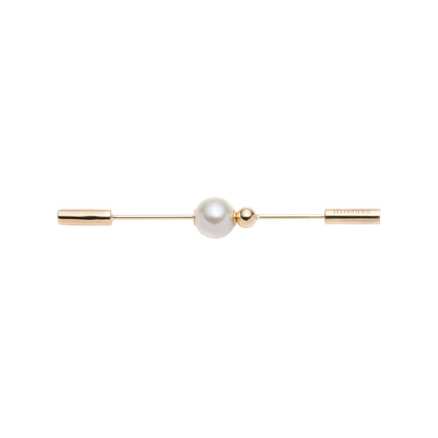 Hirotaka Spear Earring - Pearl & Gold Bead - Broken English Jewelry