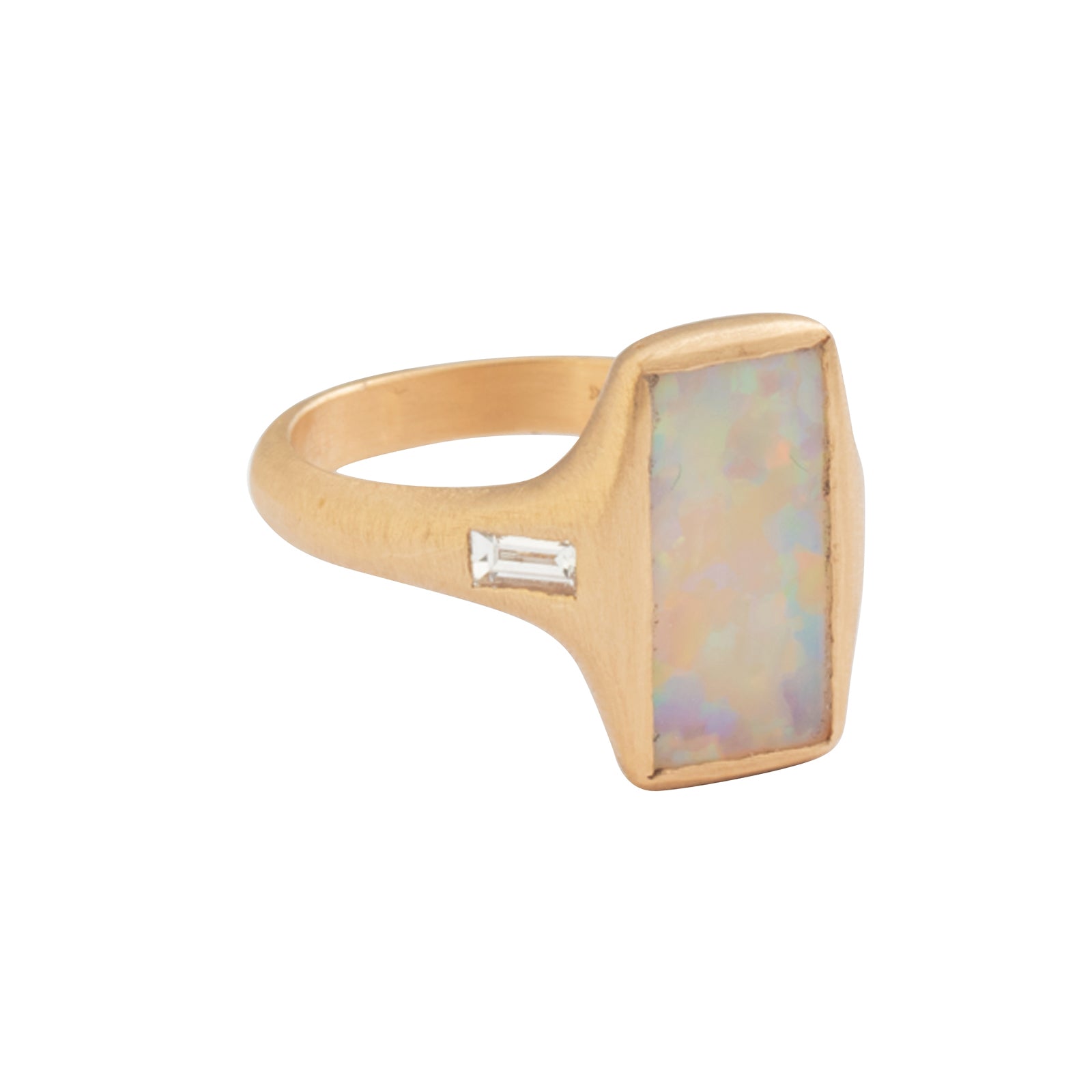 Loriann Stevenson Boulder Opal and Baguette Diamond Ring - Rings - Broken English Jewelry