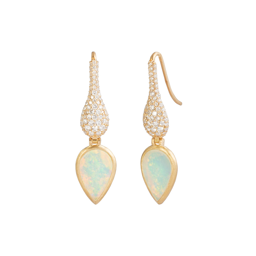 Loriann Stevenson Crystal Opal & Diamond Drop Earrings - Earrings - Broken English Jewelry