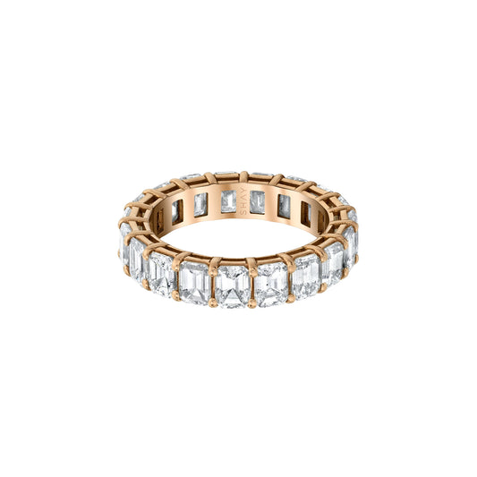 Diamond Emerald Cut Eternity Band - Rose Gold - Main Img