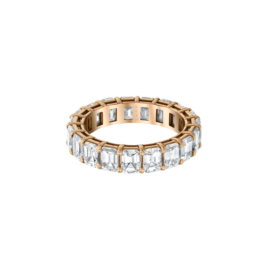 SHAY Diamond Emerald Cut Eternity Band - Rose Gold - Broken English Jewelry