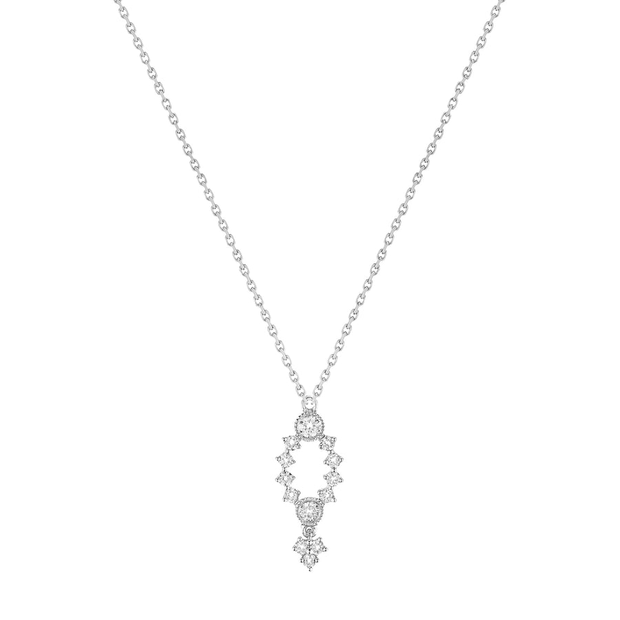 Stone Paris Monroe Necklace - White Gold - Broken English Jewelry