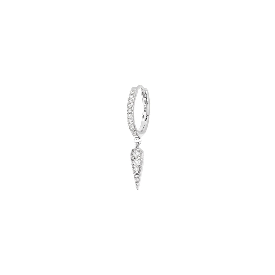 Stone Paris Fleurs Tiny Hoops - White Gold - Earrings - Broken English Jewelry