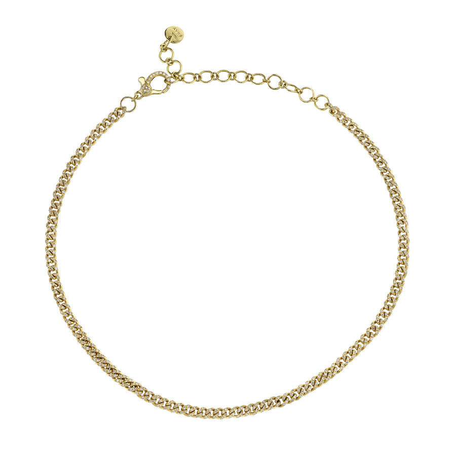 SHAY Baby Link Pave Choker - Yellow Gold - Necklaces - Broken English Jewelry